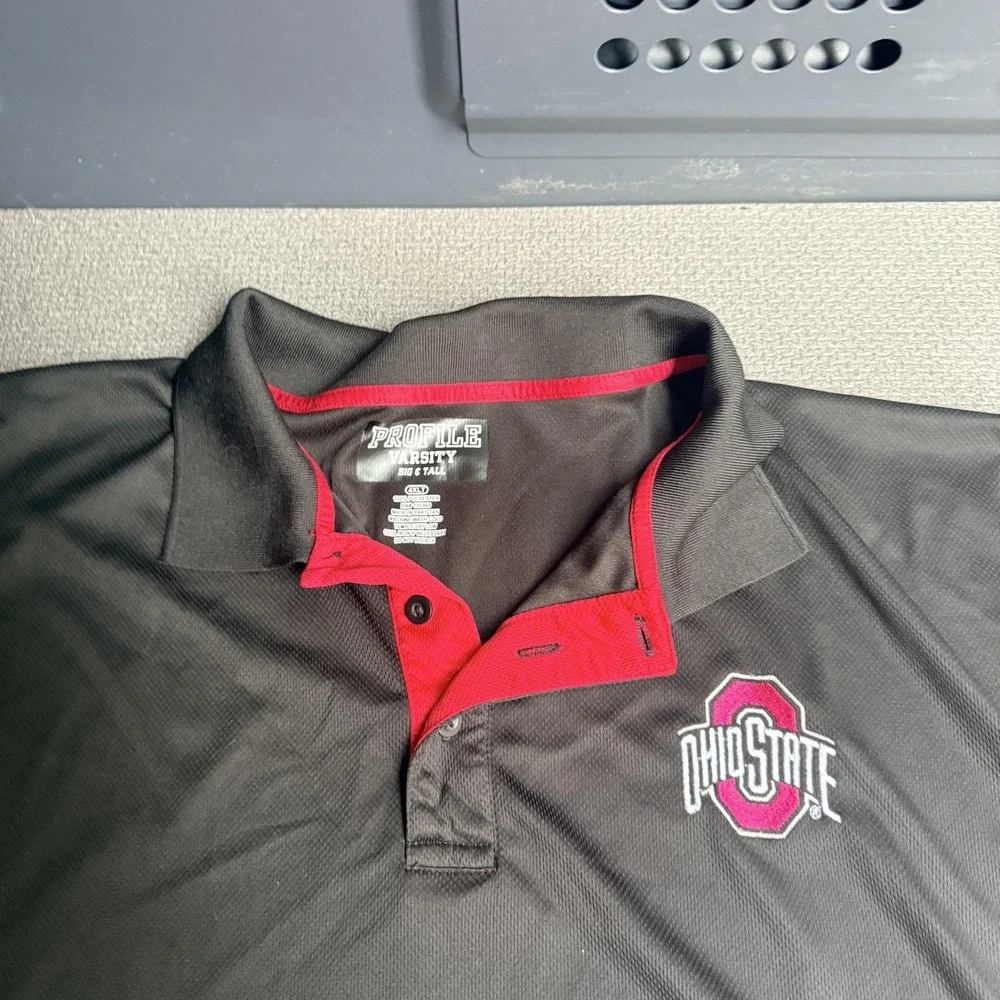 Ohio State Buckeyes Shirt Mens 3XL Black NCAA Football Polo Profile Varsity